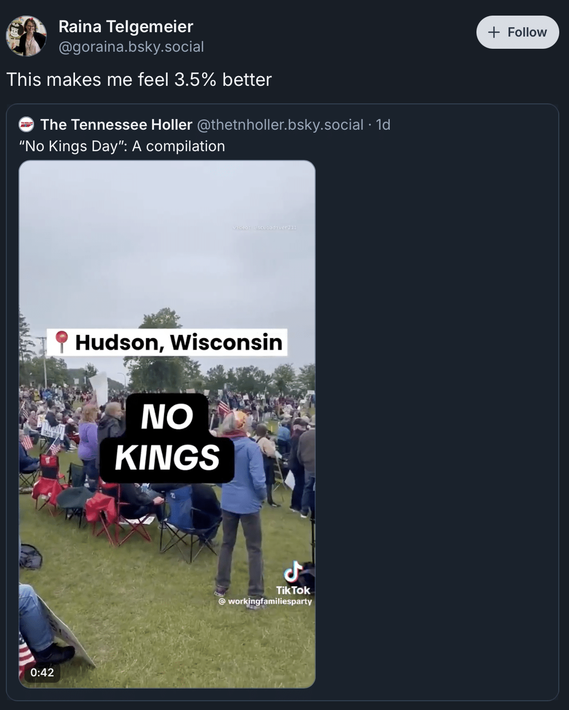 Raina Telgemeier shares No Kings Napa protest video